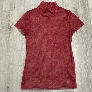 Intimately Free People Mesh Mock Neck Baby Tee